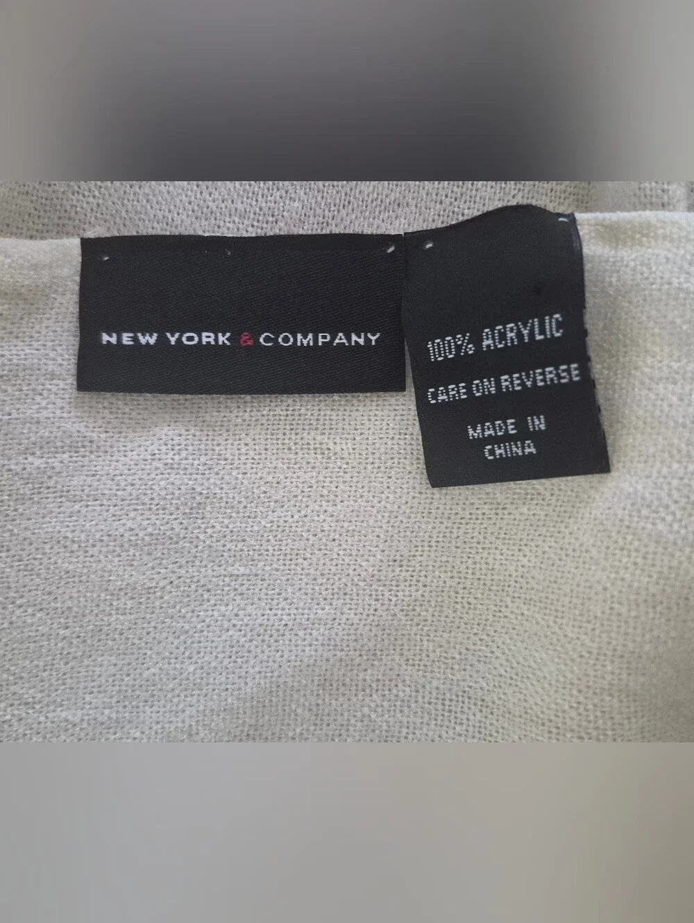 New York & Company Cream Fringe Scarf Wrap (25